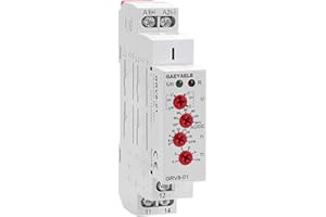 GAEYAELE Single Phase Voltage Relay AC/DC24V~48V Adjustable Over or Under Voltage Protection Monitor Relay with LED Display(GRV8-01,AC/DC24V~48V)