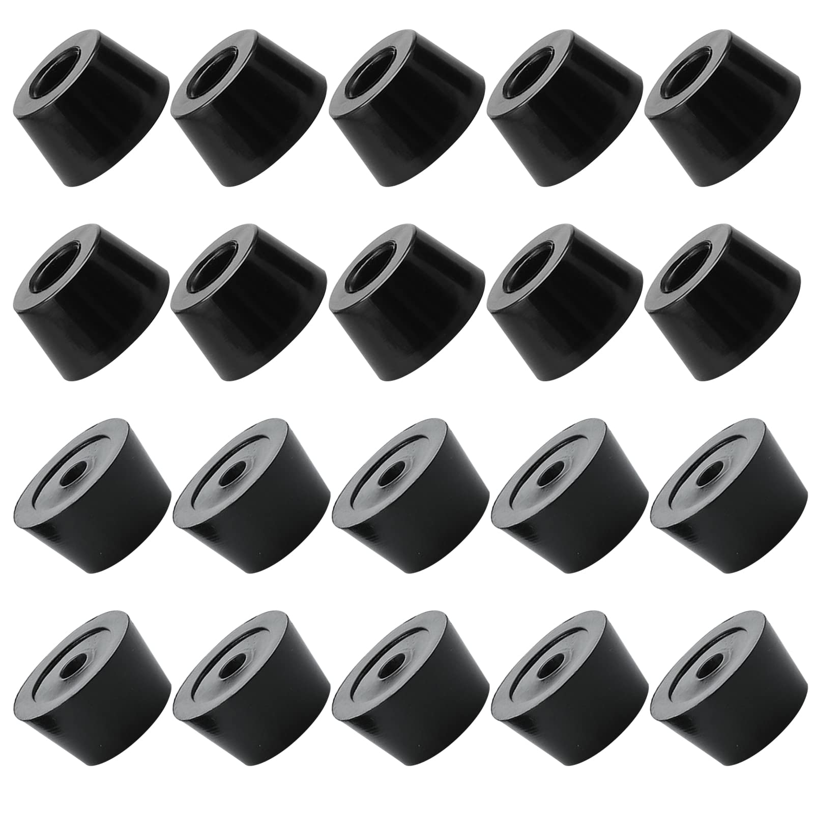 METALLIXITY Rubber Bumper Feet (35x25mm/1.38"x0.98") 21Pcs, Round Leg Pads Floor Protectors - for Home Tables Chairs Cutting Board, Black