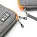 Electronics Organizer Travel Bag,Waterproof Portable Cable Cord Bag Organizer,Travel Gear Carry Bag for Cables External Flash Drive Mouse Memory Card Power Bank and More (L, Grey)