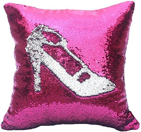 CHICCAT Reversible Sequins Mermaid Throw Pillow Cases Pillow Covers 4040cm/16"x16" (Rose &amp; Silver)