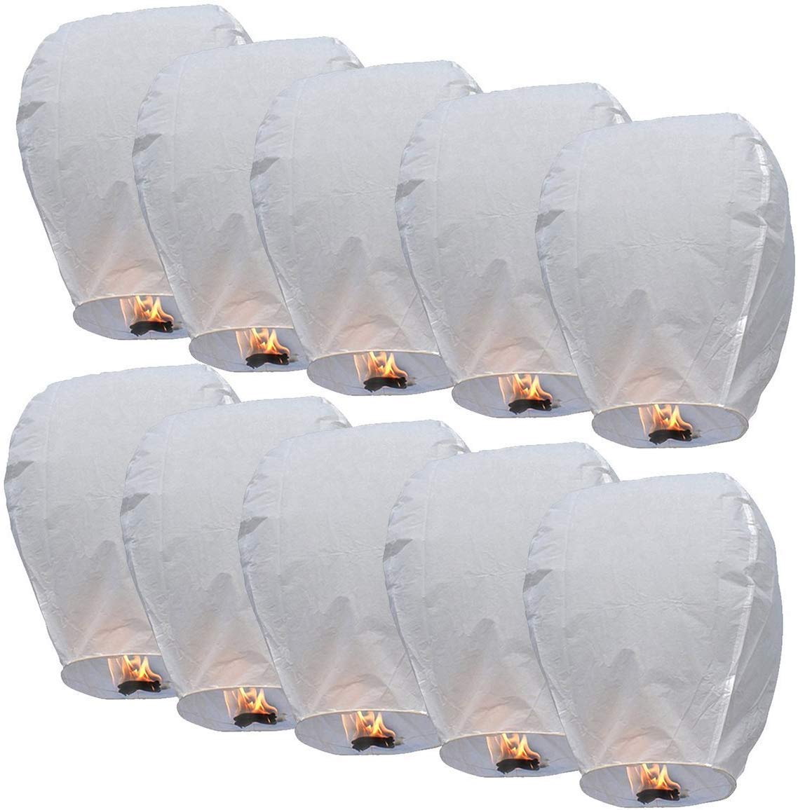 SHATCHI 5pcs White Sky Lanterns Wire-Free Traditional Eco Friendly for Christmas, New Year’s Eve, Chinese New Year, Weddings & Parties Wishing Lights Decorations — image 1