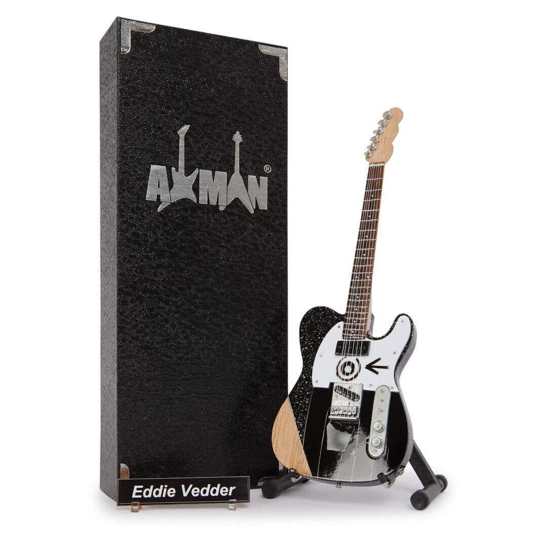 Eddie V (Pearl Jam) Miniature Guitar Replica - Music Gifts - Handmade Ornamental 1/4 Scale - Includes a Display Box, Name Tag and Miniature Guitar Stand