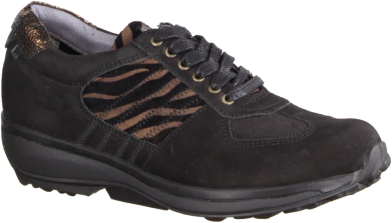 Xsens Collectible England Womens Comfortable Shoes/Lose Inlay Black Stretch Leather/Textile