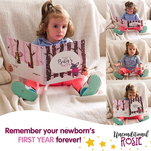 MEMORY BOOK + STICKERS - Unconditional Rosie Baby Girlâ€™s First Year Record Book With 12 Milestone Stickers Included