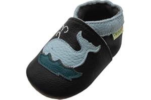 SAYOYO Baby Shoes Soft Leather Sole Infant Toddler Prewalker Shoes