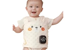 ISANPAN Baby Soother Belt,Infant Heated Belly Band,Soothe Baby's Tummy with Gentle Warmth and Vibration (Beige)