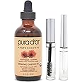 PURA D'OR Organic Castor Oil with 2 Bonus Brushes - 100% Pure Cold Pressed Hexane Free Serum for Lashes, Brows & Skin