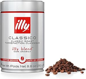Illy Classico Whole Bean Coffee, Medium Roast, Classic Roast With Notes Of Caramel, Orange Blossom And Jasmine, 100% Arabica 
