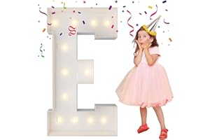 MERRY MOSAICS 4FT Marquee Light Up Letters, Large Marquee Letters, Mosaic Balloon Frame Letters Big Letter For Engagement Wedding Decorations Birthday Party Backdrop Decor, Balloon Arch Kit Letter E