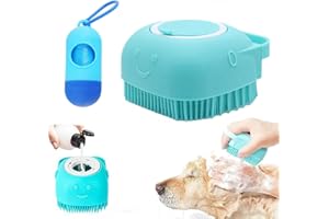 SESAWILLIAM Pets Bath Brush | Scrubber for Bath | Dog Shampoo Brush | Dog Washing/Shower Brush, Suitable for Short/Long Haired Dogs, (pink) (Blue)