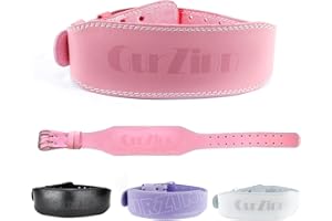 GURZINN 9mm Leather Fitness Weight Lifting Belt for Women&Men with 4 Inches Padded Lumbar Support for Power Lifting Workout & Squats Exercise