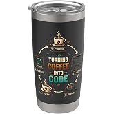 Coffee Into Code Programmer Geek Stainless Steel Insulated Tumbler