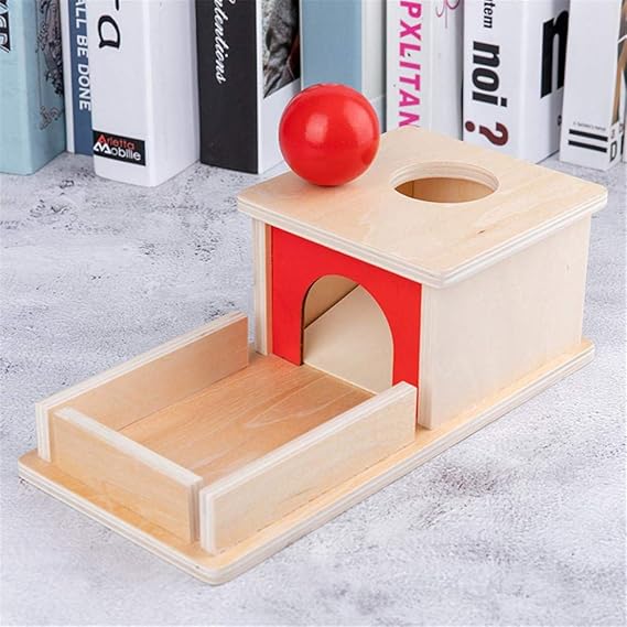 Caja de permanencia de objetos Montessori con bandeja y bola ...