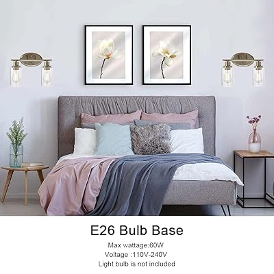 Buy Bonlicht 2 Light Mid Century Modern Bathroom Vanity Light Brushed Nickel Interior Wall Sconce Lighting Fixture With Clear Glass Shade Online In Indonesia B07txdh8gh