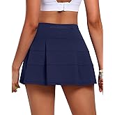 JoyGirl Womens Tennis Skirt with Shorts Pleated Golf Skirt High Waist Pickleball Skirts Athletic Skorts with Pockets