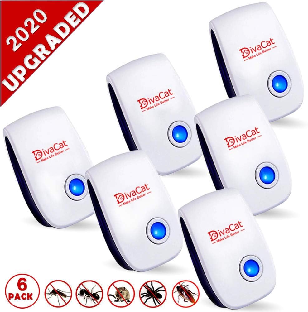 Ultrasonic Pest Repeller Plug in, Electronic Pest Repellent 6 Pack Indoor Pest Control for Insects Mosquito Rodent Mouse Cockroaches Rats Bug Spider Ant, Human & Pet Safe Device