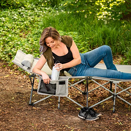 Extra Large Camping Cot Alpcour Heavy Duty Compact XL Bed in a Bag with Pillow for Adults