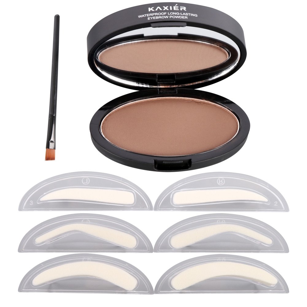 Ochine Eye Brow Powder Eyebrow Stamp Kit Eyebrow Makeup Dark Brown Light Brown Dark Gray (dark brown)