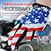 Cycling MTB Gloves with American Flag Design for Motocross Climbing Hiking (Blue and White, Large)