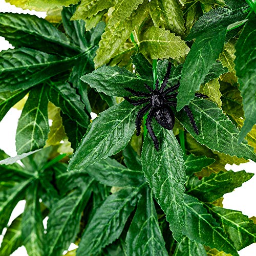 Reptile Plastic Plants Leaves , Habitat Aqurium Amphibian Accessories Enclosure Decor Tank Decoration Vines for Climbing,Reptiles Glass Terrarium Decorate Grass Leaf With Suction Cup Fish Aquatic Pets - Thumbnail 2
