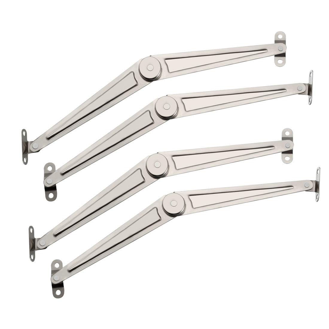 sourcing map Lid Support Hinge, 10inch 1mm Material Thickness Lid Stay with Soft Close, 2 Pairs