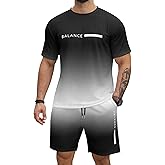 LecGee Men's Graphic 2 Piece Outfits Tropical Short Sleeve T Shirt Tee Hawaiian Shirts Casual Short Sets Tracksuit