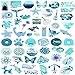 50 Pcs VSCO Stickers for Hydro Flask, Water Bottle and Laptop Cute Waterproof Stickers - Suitable for Kids, Girls, Teens, Women (Blue)