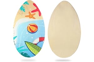 HQO LOVL 35 inch Skim Board for Kids Adults Wooden Skim Boards with High Gloss Coat for Beach Skimboards for Beginners