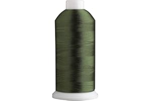 Superpunch Embroidery Thread, 40wt Large Spool 5000m, 100% Polyester, Army Green 240, Machine Embroidery Thread for Commercial & Domestic Use, 175 Popular Colors