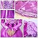 Princess Costume for Girls Party Dress Up with Long Braid and Tiaras Set Age of 6-7 Years(130cm) Purple