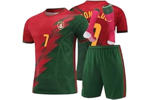 RIKPR Youth Soccer Jersey for Boys Girls Kids Uniform Football Shirt Birthday Gift Set