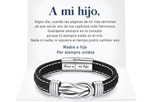 FLAVNT Pulsera de Cuero Trenzado Madre e hijo unidos para siempre Pulsera de cuero con nudo de cierre magnético de acero inoxidable, regalos de vuelta a la escuela, regalos de cumpleaños