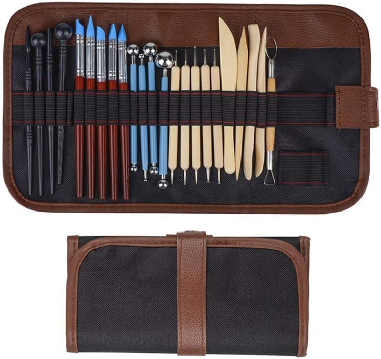 YXMxxm Pottery Modeling Tools,23 Pieces Ceramic Clay Tools Set, Modeling Pottery Clay Sculpting Tools Kits for Beginners and Kids
