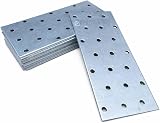 LLB Joining Plate Flat Connecting Iron Galvanised 10pc 140x60x2mm 5.5x2.3x0.08in
