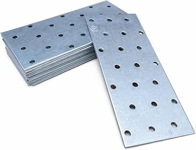 LLB Joining Plate Flat Connecting Iron Galvanised 10pc 140x60x2mm 5.5x2.3x0.08in