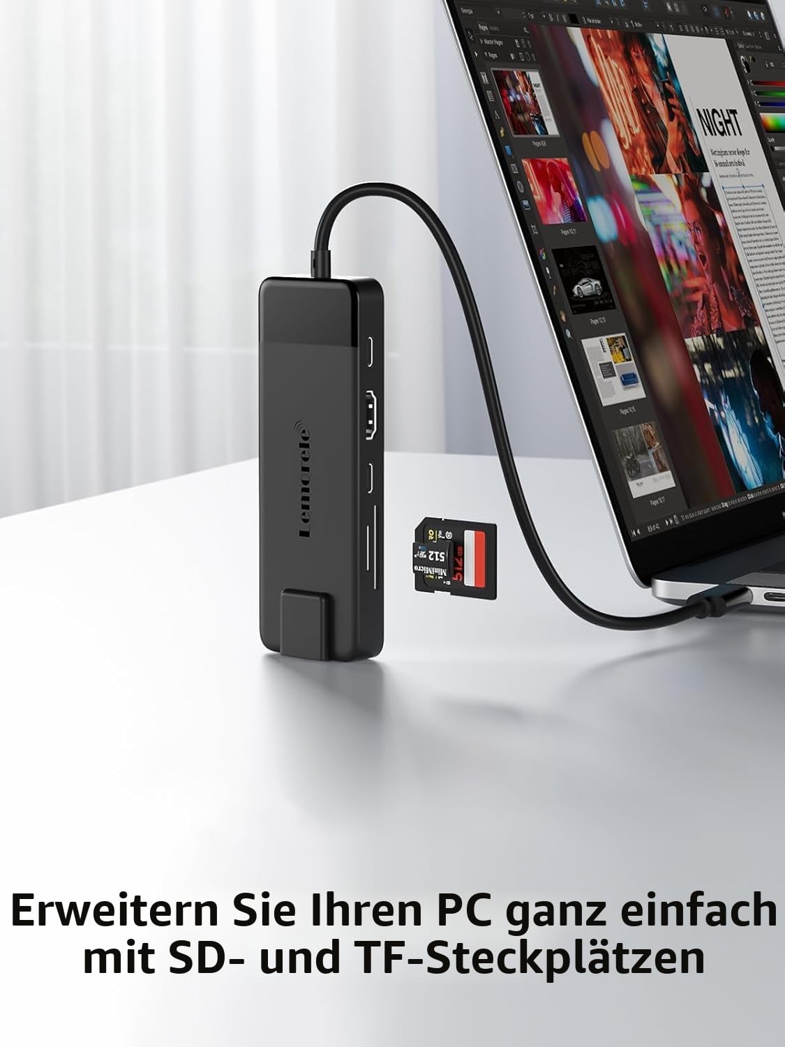 USB C Docking Station-Lemorele 2026 Upgrade10 in 1 mit Gigabit Ethernet, 4K HDMI, 4*USB A 3.0/2.0, 100w PD, USB-C 3.0, SD/TF USB Hub Multiport Adapter für Mac.Book Pro/Air/Dell/Hp/Lenovo/Asus 3