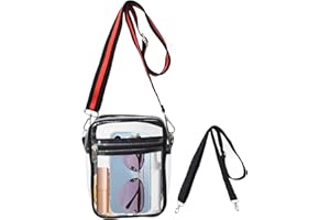 JCAsla Clear Bag Stadium Approved,Clear Crossbody Bag Messenger Bag for Work Travel Concerts Sports Events for Men Women