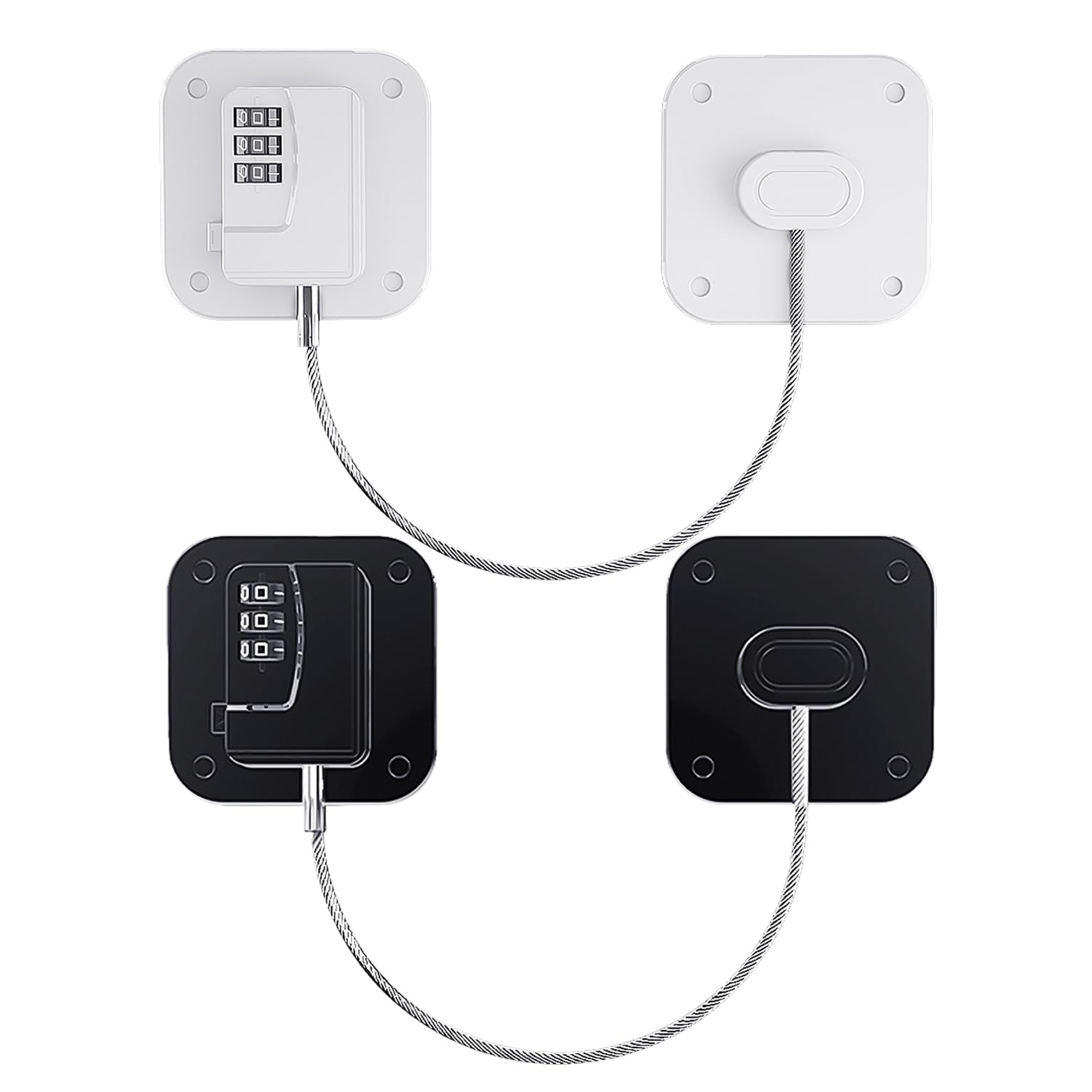 2 Piece Freezer Locks with Code Setting Tool, Lockable Refrigerator Safe, Kitchen Cabinet Child Lock, Window Protection Cabinet Lock, Code Refrigerator Lock (Black, White)