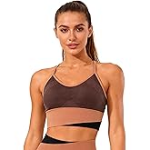 TopBine Sports Bras for Women,Padded Strappy Sports Bras Criss-Cross Back Medium Support Sports Bras Yoga Bra
