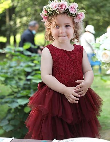 Cilucu Toddler Girls Tutu Dress Flower Girls Lace Dresses Infant