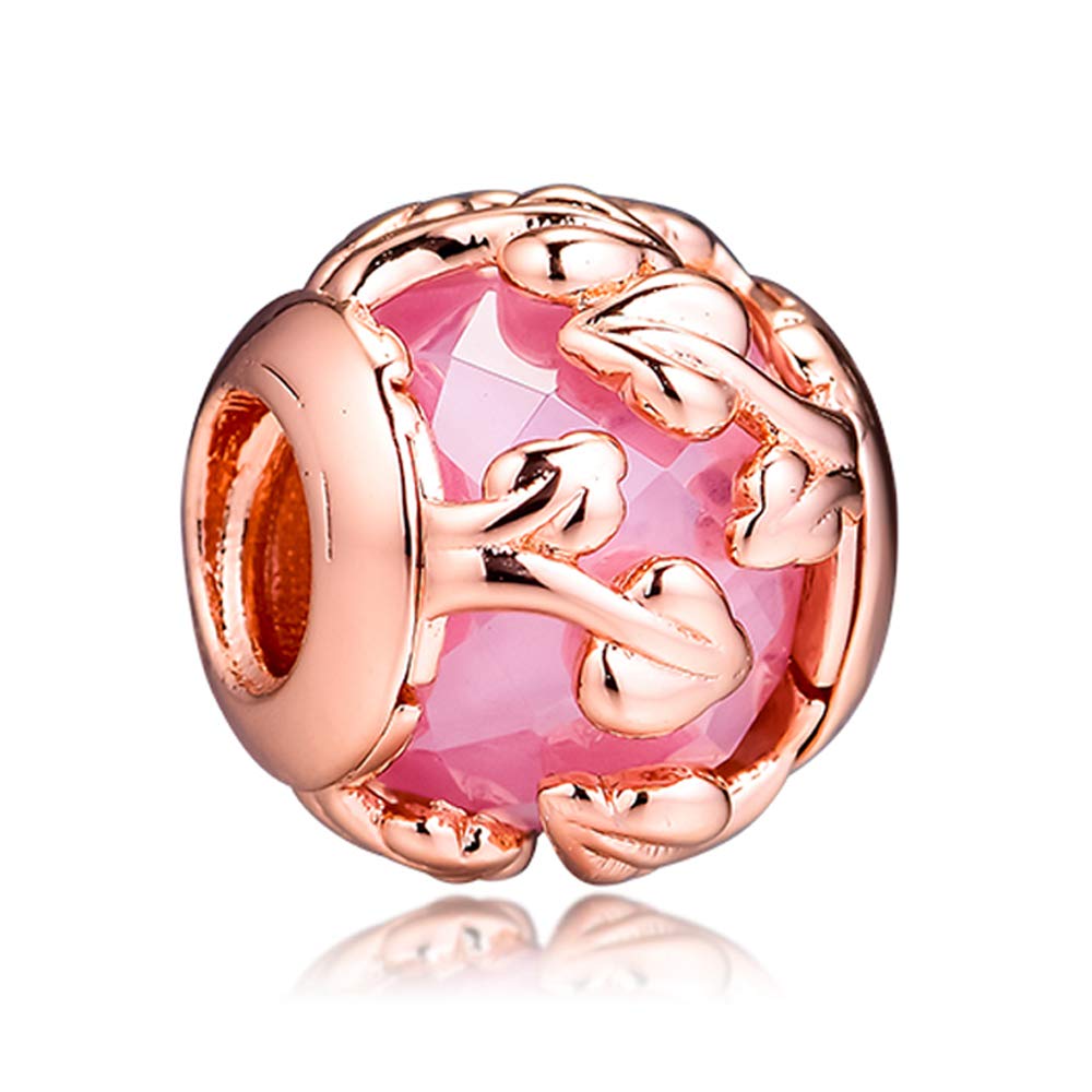 PANDOCCI 2019 Autumn Pink Decorative Leaves Bead 925 Silver DIY Fits for Original Pandora Bracelets Charm Fashion Jewelry