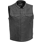 First Mfg Co - Blaster - Men's Motorcycle Leather Vest Club Style Biker Riding Vest