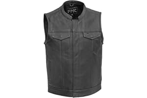 First Mfg Co - Blaster - Men's Motorcycle Leather Vest Club Style Biker Riding Vest