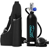 CHIKADIV Mini Scuba Tank, 1L Portable Diving Tank,Lung Tank for Snorkeling | Lightweight DOT Certified, Diving Oxygen Cylinder Kit for Emergency, Pony Bottle for Snorkeling