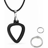Musiin Premium Double-Sided Guitar Pick Holder Necklace(Standard) | Silicone necklace holds valuable guitar picks for quick double-sided access during practice, recording, and live sets.