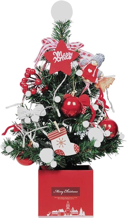 Amazon Co Jp Homesailing クリスマスツリー 47cm Ledイルミネーションライト 組立簡単 Diy可能 収納便利 庭飾り クリスマス飾りプレゼント お店 自宅用 レッド ホーム キッチン