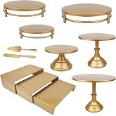 MACIFECI Gold Dessert Table Display Set, 11PCS Metal Gold Cake Stand Set, Including Cupcake Tower Stand, Dessert Tray, Risers Stands, for Wedding, Party