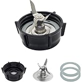 for Oster Blender Replacement Parts Blender Ice Blade with Jar Base Cap and Two Rubber O Ring Seal Gasket Accessory Refresh Kit