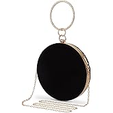 Selighting Round Velvet Clutch Purses for Women Evening Bags Formal Wedding Purse Prom Cocktail Party Clutch Hand Bag