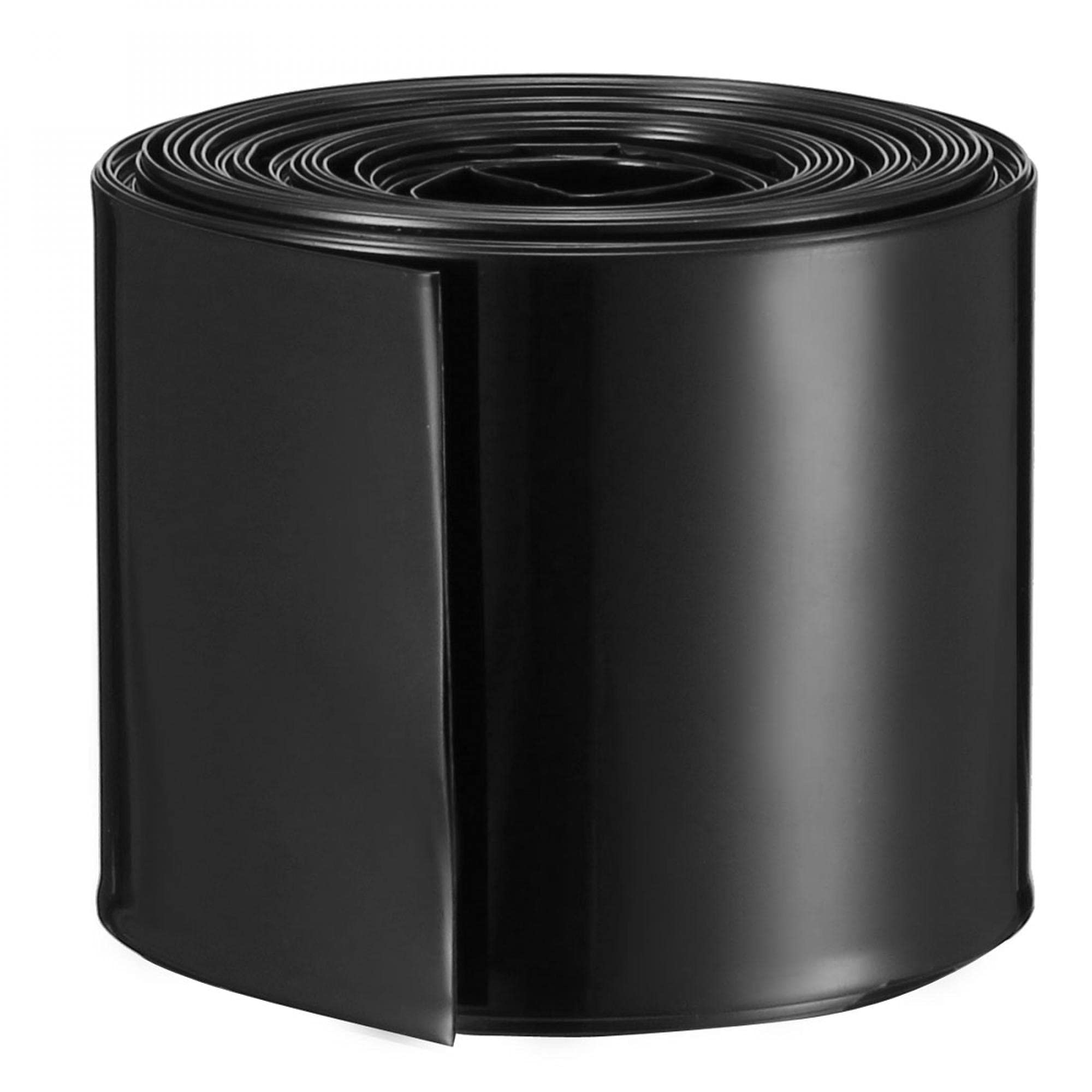 sourcingmap 43mm Flat PVC Heat Shrink Tubing Battery Wrap 5m Length for 26650 Battery Black